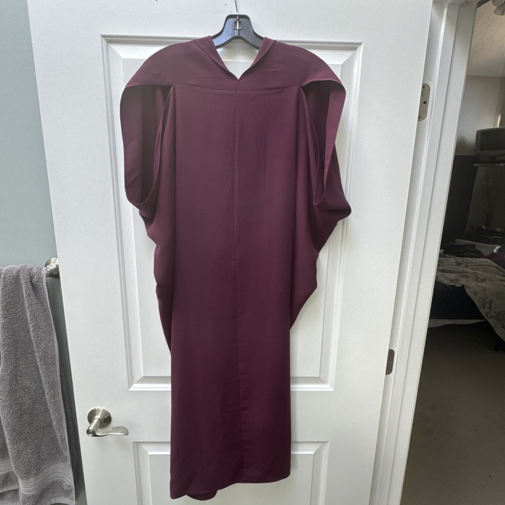 Rachel Roy Dress Women's Plus 1X August Aubergine Slit Drapey Caftan Maroon NWT